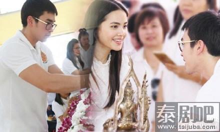 泰星Nadech&Yaya一身白衣携手共做功德