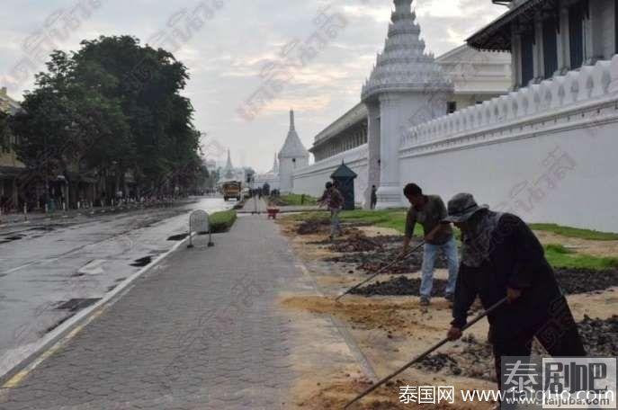 泰国大皇宫周边进行清理工作