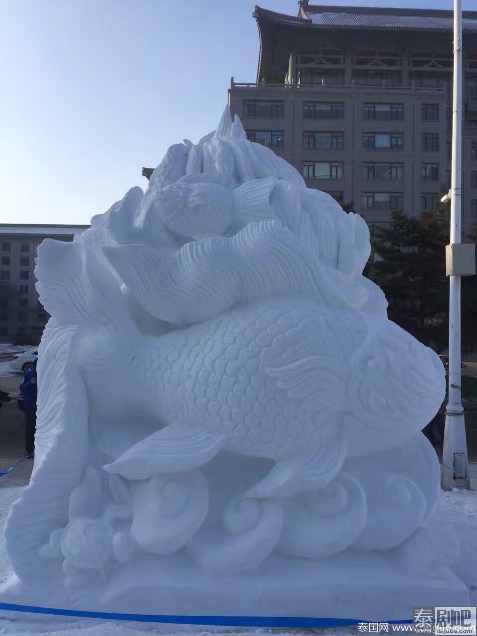 泰国大学生雪雕作品