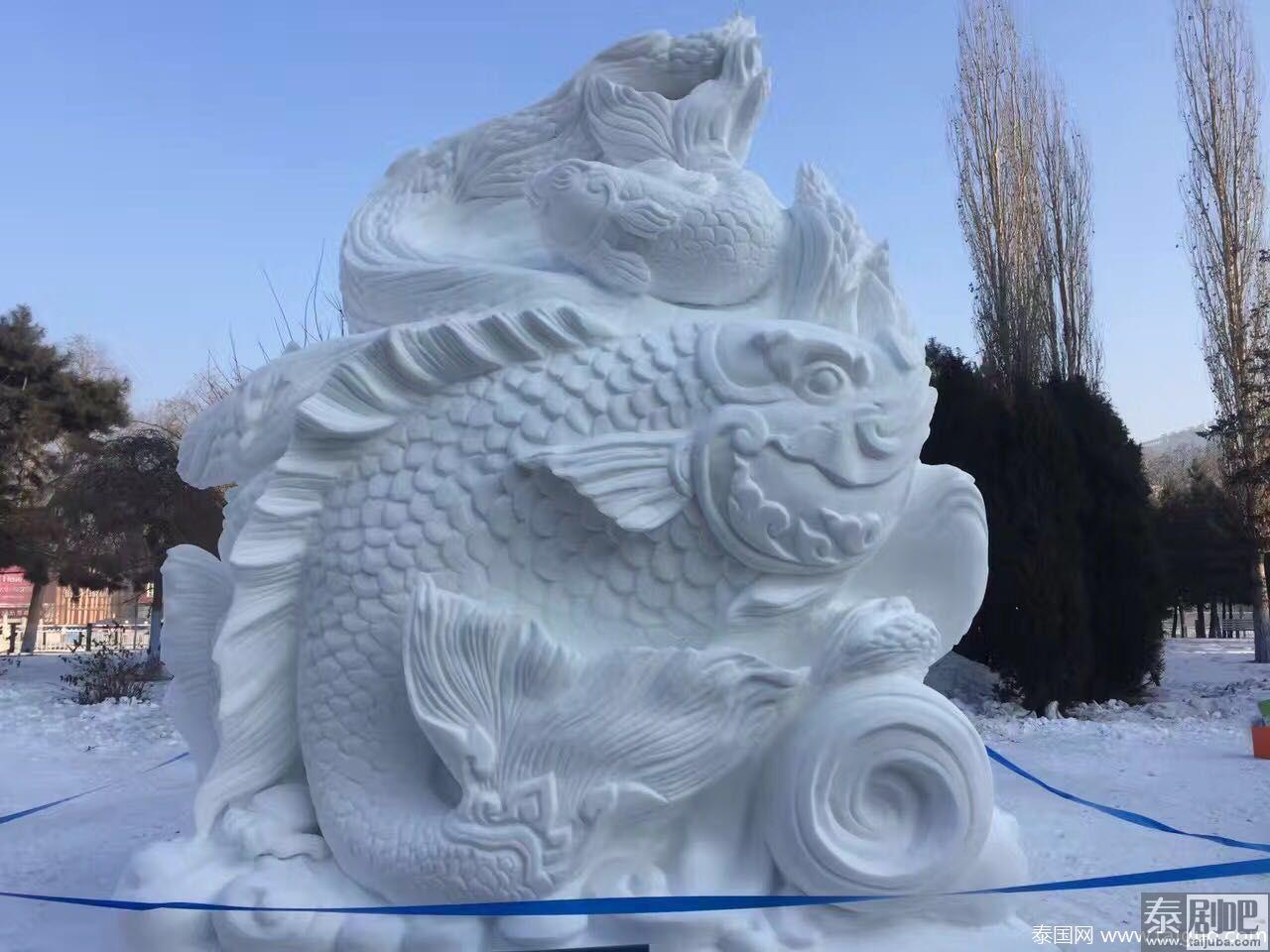 泰国大学生雪雕作品